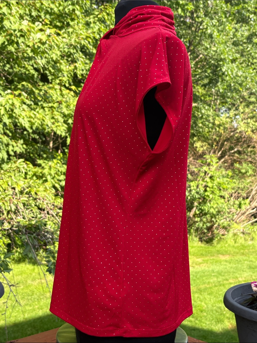 Michael Kors red with gold embellished top. - Picture 2 of 9